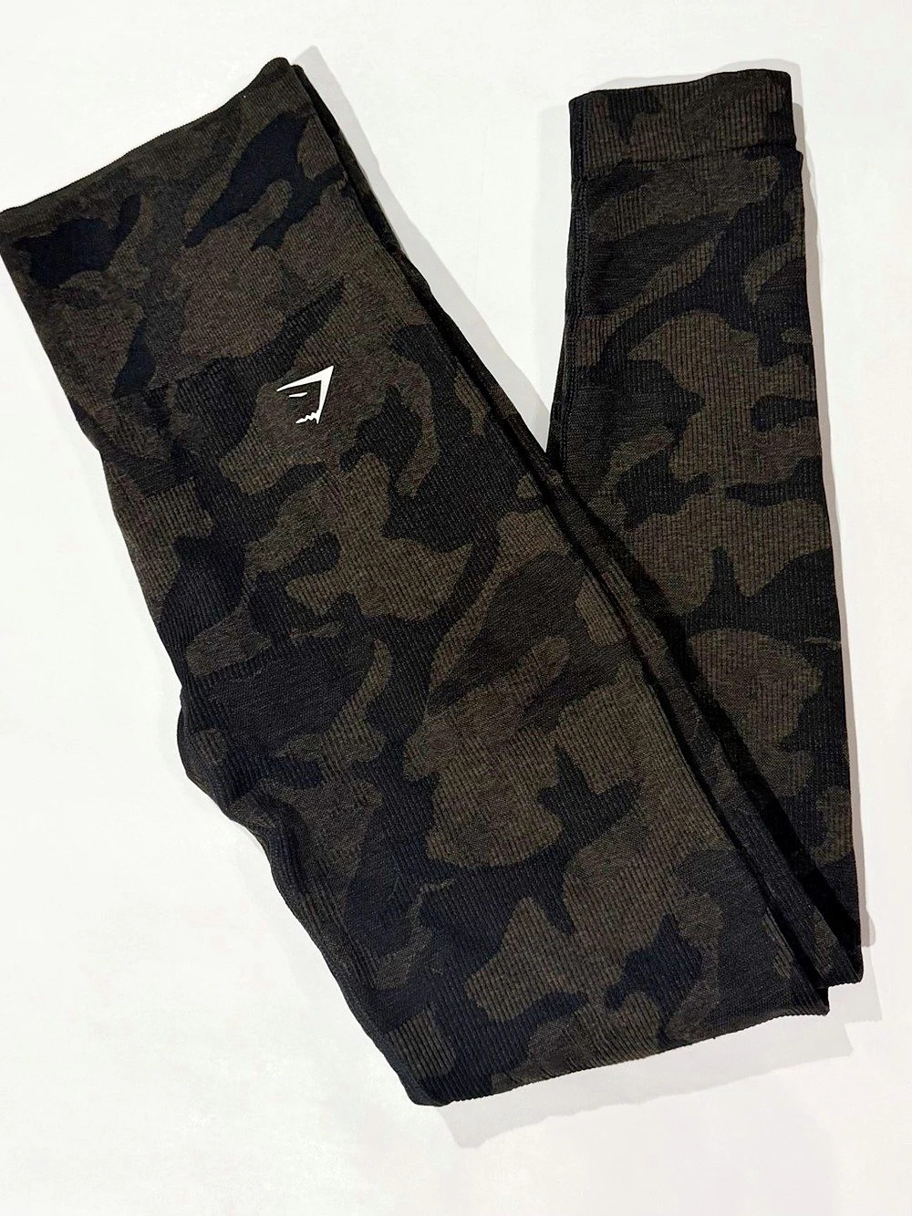 Gymshark Adapt Camo Seamless Leggings Black & Green Small